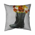 Begin Home Decor 20 x 20 in. Boots Full of Flowers-Double Sided Print Indoor Pillow 5541-2020-SL10